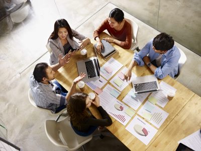 multiethnic business team meeting in office