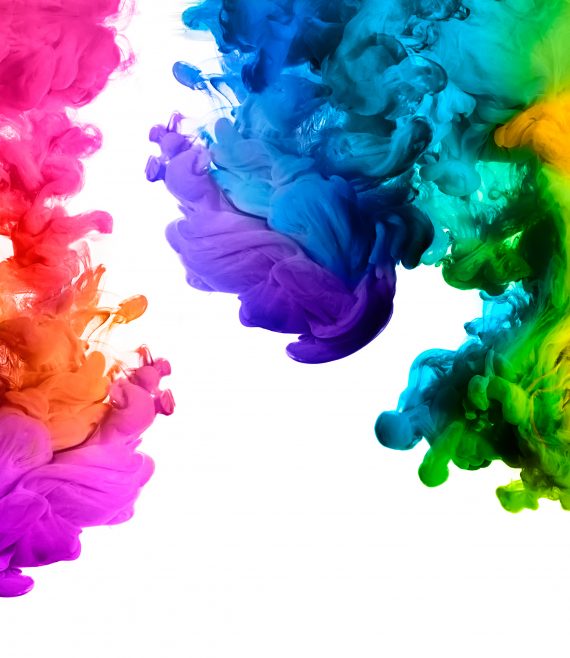 Rainbow of Acrylic Ink in Water. Color Explosion