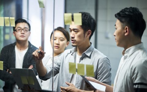 young asian business people meeting in office