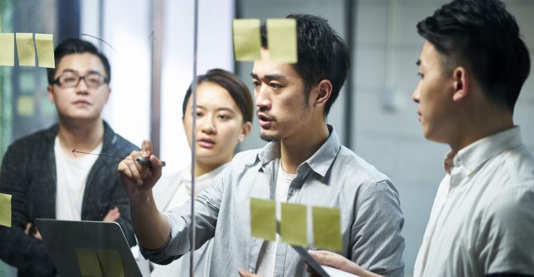 young asian business people meeting in office